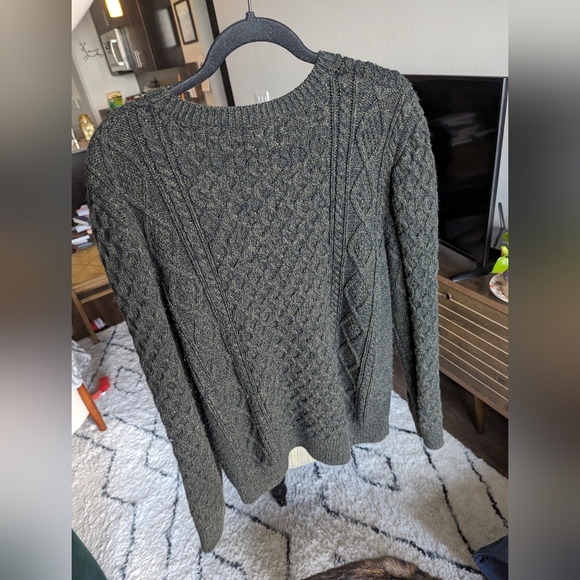 Chunky knit sweater, gray/green, size XL - Picture 3 of 3